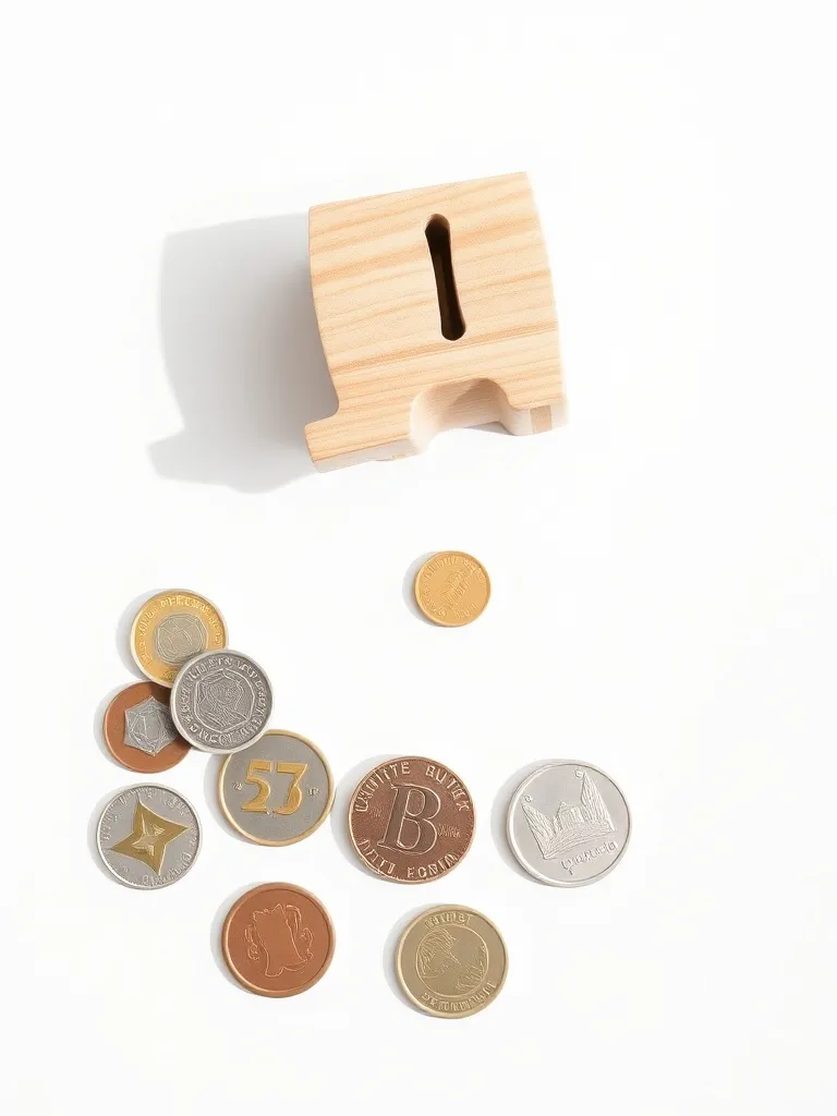 A minimalist, high-contrast flat lay of Hungarian Forint coi
